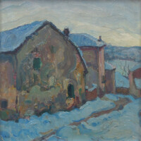 Alberto-Cafassi-Neve-a-Valle-San-Bartolomeo - Olio su tela