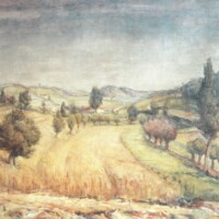 Alberto-Caffassi-Grano-maturo-e-messi-1942-Olio-su-tela